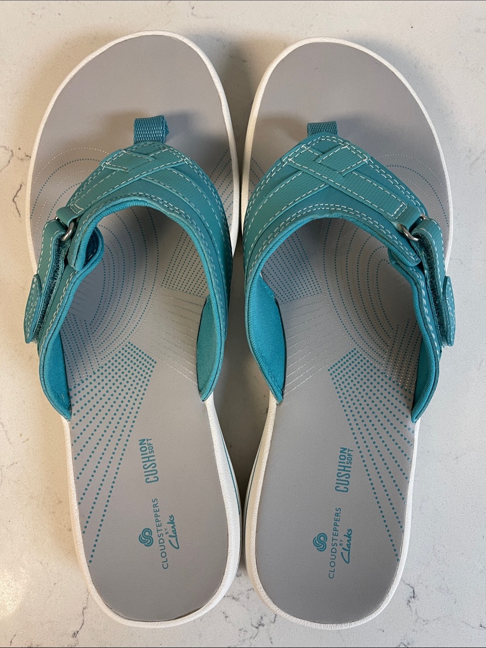 Women's Clarks, Breeze Sea Sandal - Teal / Turquoise - Size 9 Worn 4-5 Times - Picture 9 of 17